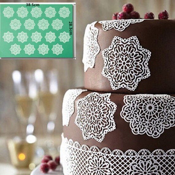 Silicone Lace Mat Snowflake Doily Mold For Edible Sugarcraft Etsy