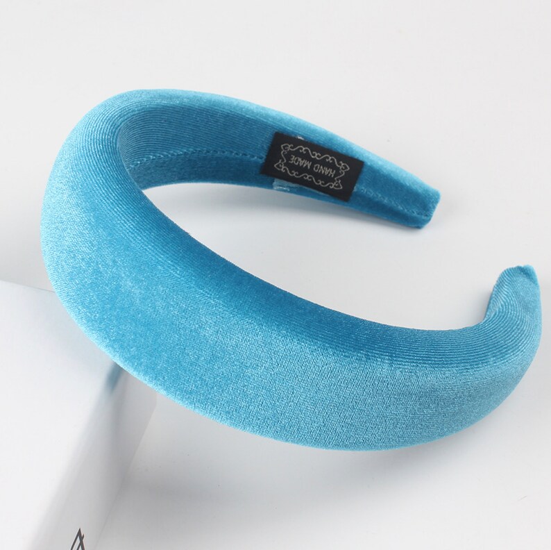 Velvet Fabric Padded Headband Wide Thick Sponge Headband Etsy