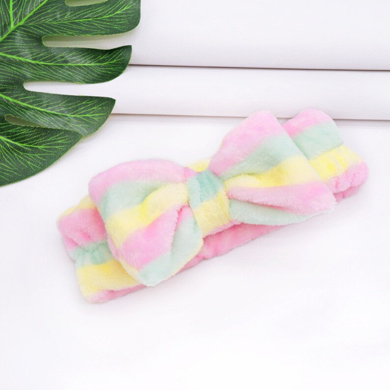 Spa Headband Bow Headband Cosmetic Headband Plush Spa Etsy