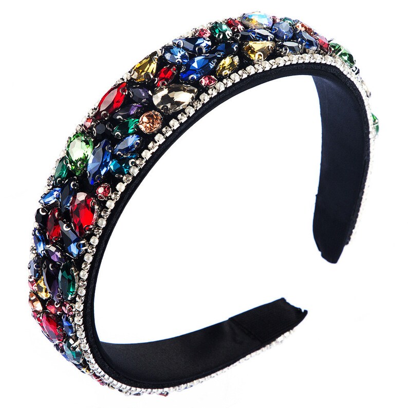 Rhinestone Decorated Shiny headband Sparkly Crystal Wide Etsy