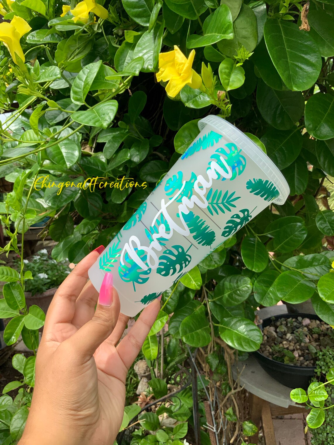 Tropical Leaves Personalized Starbucks Cup Tropical Vibes | Etsy
