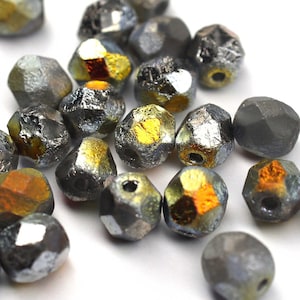 20 Crystal Etched Marea Bohemian Beads 6mm DIY Glass Beads