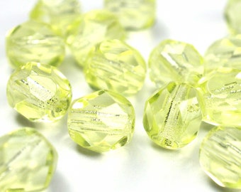 20 Jonquil böhmische Perlen 6mm, tschechische feuerpolierte facettierte Glasperlen DIY Glasschliff