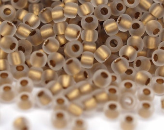 400 EUR/kg || Toho Seed Beads Gold-Lined Frosted Crystal | Seed Beads DIY Schmuck, verschiedene Größen, 11/0, 8/0, 6/0