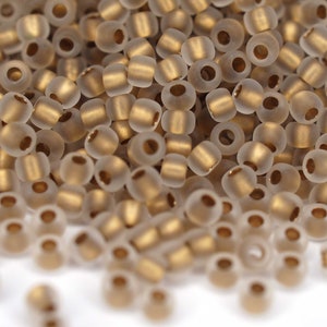 400 EUR/kg || Toho Seed Beads Gold-Lined Frosted Crystal | Seed Beads DIY Jewelry, Various Sizes, 11/0, 8/0, 6/0