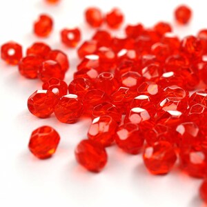50 Hyacinth Bohemian Beads 4mm, Czech Fire Polished Faceted Glass Beads DIY Glass Cut 4mm
