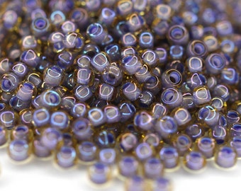 380 EUR/kg || Toho Seed Beads Inside-Color Light Topaz/Opaque Lavender | Seed Beads DIY Schmuck, verschiedene Größen, 11/0, 8/0, 6/0