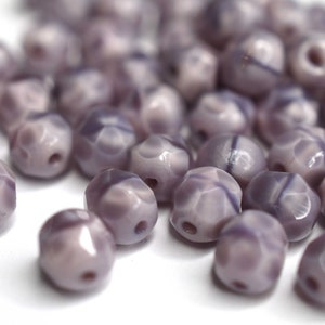 20 Lilac Coral Bohemian Beads 6mm Czech Fire Polished Faceted Glass Beads DIY Glass Cutting