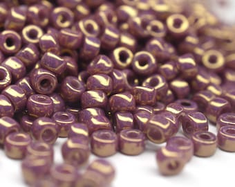 480 EUR/kg || 10g Luster Violet Chalk, Czech Seed Beads Matubo 8/0, Rocailles Schmuck DIY, Mini-Perlen