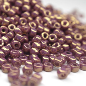 480 EUR/kg || 10g Luster Violet Chalk, Czech Seed Beads Matubo 8/0, Rocailles Jewelry DIY, Mini Beads