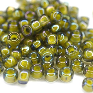 390 EUR/kg || Toho Seed Beads Inside-Color Black Diamond / Opaque Yellow Lined | Seed Beads DIY Jewelry, various sizes, 11/0, 8/0, 6/0