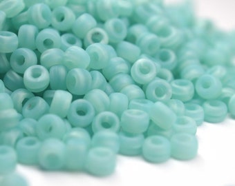 420 EUR/kg || 10g Matte Silk Opal Blue, Czech Seed Beads Matubo 8/0, Rocailles Jewelry DIY, Mini Beads