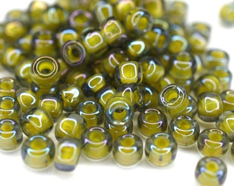 380 EUR/kg || Toho Seed Beads Inside-Color Black Diamond / Opaque Yellow Lined | Seed Beads DIY Schmuck, verschiedene Größen, 11/0, 8/0, 6/0