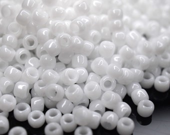 370 EUR/kg || Toho Seed Beads Opaque White - White | Seed Beads DIY Jewelry, Various Sizes, 11/0, 8/0, 6/0