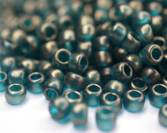 420 EUR/kg || Toho Seed Beads HYBRID Sueded Gold Transparent Capri Blue | Seed Beads DIY Schmuck, verschiedene Größen, 11/0, 8/0, 6/0