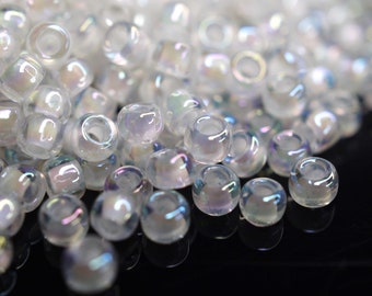 380 EUR/kg || Toho Seed Beads Inside-Color Rainbow Crystal/Creme-Lined | Seed Beads DIY Schmuck, verschiedene Größen, 11/0, 8/0, 6/0