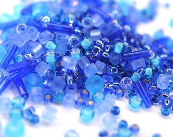 400 EUR/kg || Toho Seed Bead Mix Amamizu Blue 10g