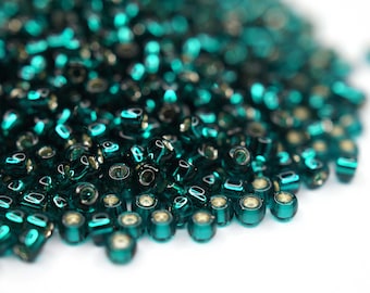 380 EUR/kg || Toho Seed Beads Silver Lined Teal | Seed Beads DIY Schmuck, verschiedene Größen, 11/0, 8/0, 6/0