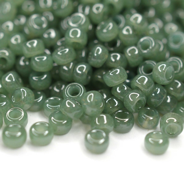 400 EUR/kg || 10g Miyuki Seed Beads Rocailles 8/0 Sage Green