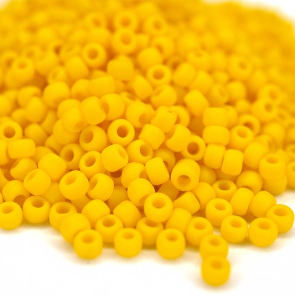 360 EUR/kg || Toho Seed Beads Opaque-Frosted Sunshine, 11/0, 8/0 or 6/0, various sizes