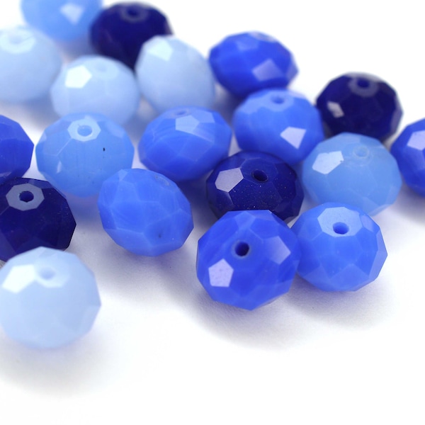 Perlenmix Schliffperlen Mix - Himmelblau Facettierte Perlen Schliffperlen Bunter Mix / made in India