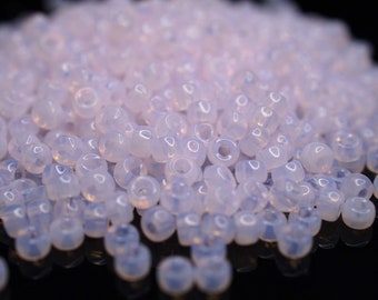 450 EUR/kg || 10g Milky Soft Rosaline, Czech Seed Beads Matubo 8/0, Rocailles Jewelry DIY, Mini Beads