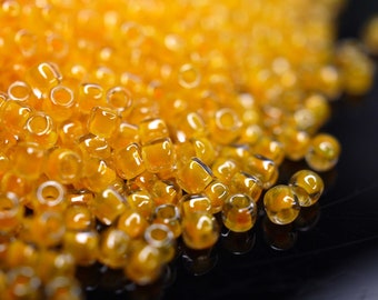 380 EUR/kg || Toho Seed Beads Luminous Neon Tangerine | Seed Beads DIY Jewelry, Various Sizes, 11/0, 8/0, 6/0