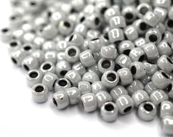 370 EUR/kg || Toho Seed Beads Inside-Color Opaque Gray/Black-Lined | Seed Beads DIY Schmuck, verschiedene Größen, 11/0, 8/0, 6/0