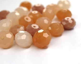 Perlenmix Schliffperlen Mix Indien Peach Facettierte Perlen Schliffperlen Bunter Mix / made in India
