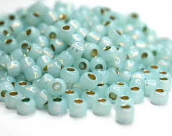 420 EUR/kg || Toho Seed Beads Permanent Finish Silver-Lined Light Aqua | Seed Beads DIY Schmuck, verschiedene Größen, 11/0, 8/0, 6/0