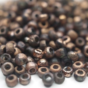 470 EUR/kg || 10g Czech Rocailles Etched Crystal Capri Gold Full, Seedbeads DIY