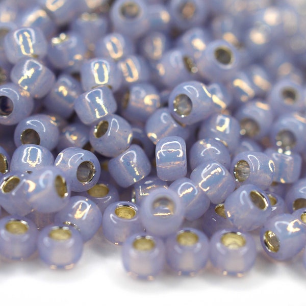 420 EUR/kg || Toho Seed Beads PermaFinish Silver-Lined Milky Alexandrite | DIY jewelry, various sizes, 11/0, 8/0, 6/0