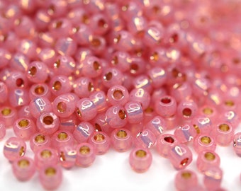 430 EUR/kg || Toho Seed Beads 11/0 Silver-Lined Milky Mauve 10g Permanent Finish