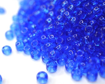 350 EUR/kg || Toho Seed Beads Transparent Sapphire | Seed Beads DIY Schmuck, verschiedene Größen, 11/0, 8/0, 6/0