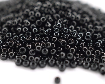 370 EUR/kg || Toho Seed Beads Jet Schwarz | Seed Beads DIY Schmuck, verschiedene Größen, 11/0, 8/0, 6/0