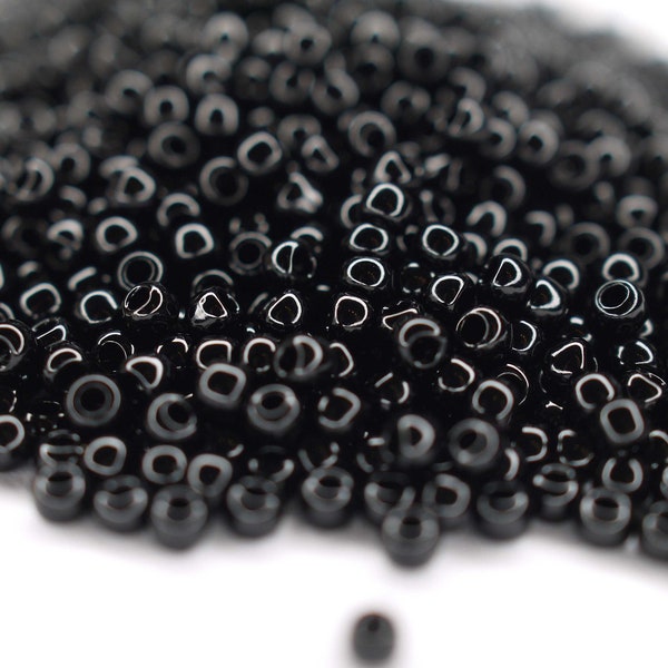 370 EUR/kg || Toho Seed Beads Jet Black | Seed Beads DIY Jewelry, Various Sizes, 11/0, 8/0, 6/0