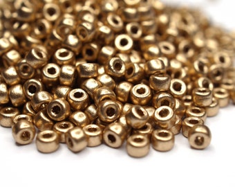 400 EUR/kg || 10g Matte Metallic Flax, Czech Seed Beads Matubo, 8/0, Rocailles Schmuck DIY, Mini-Perlen