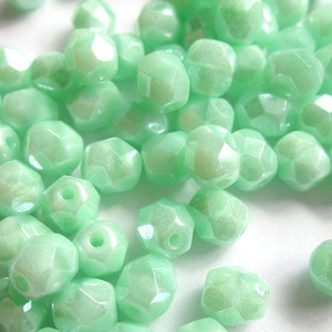 20 pcs 6mm Luster Azur Turquoise Bohemian Beads
