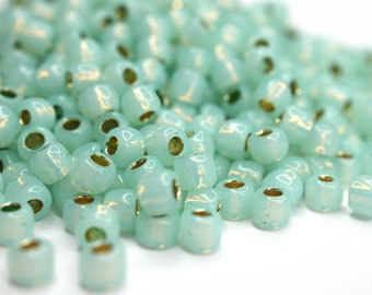 420 EUR/kg || Toho Seed Beads 11/0, 8/0 oder 6/0 Permanent Finish Silver-Lined Light Peridot