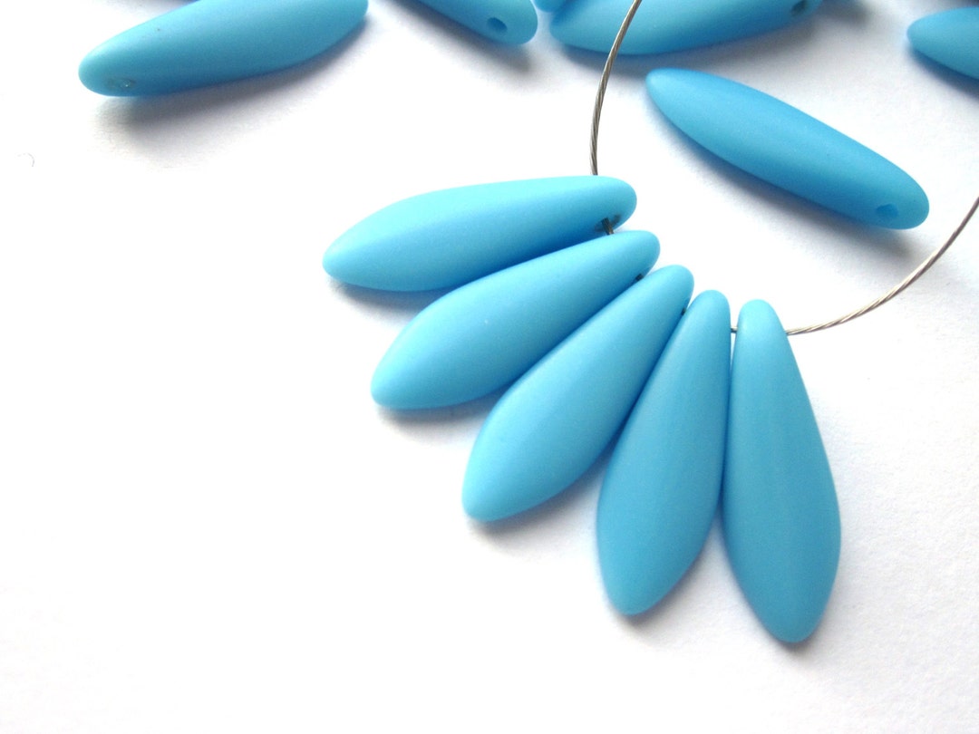 Dagger Code Turquoise 10 5x16mm Turquoise Matted Dagger Beads - Etsy