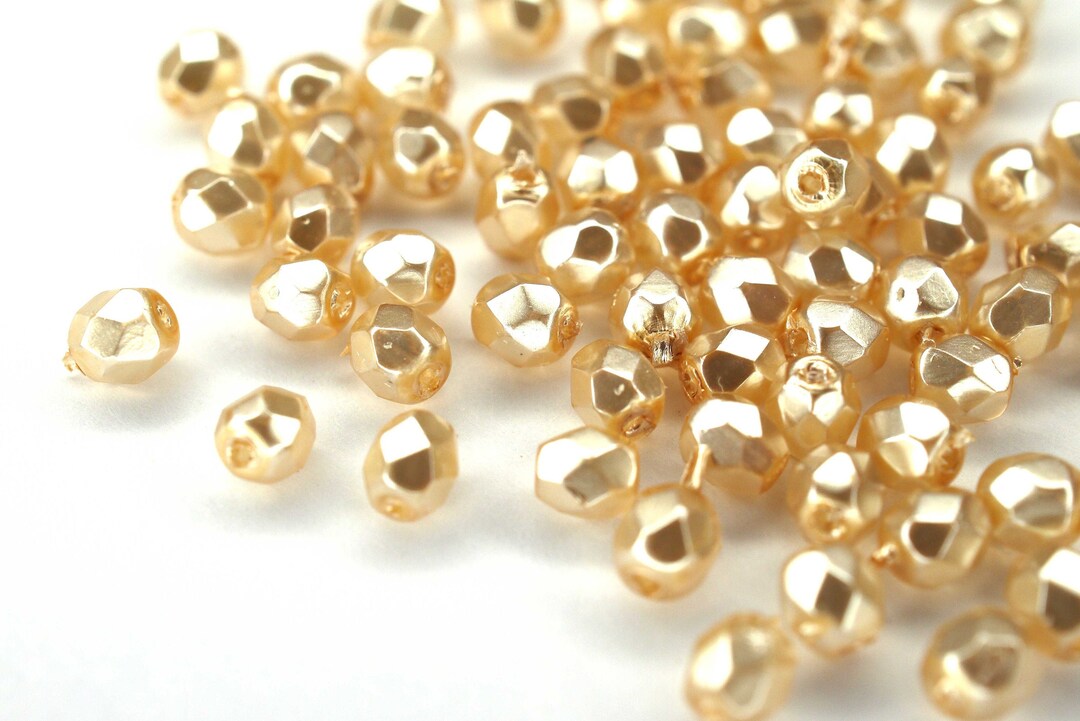 50 Cuentas Bohemias De Melocot n De Perlas De Cristal De 4mm Cuentas De 