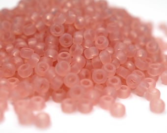 430 EUR/kg || 10g Matte Opal Pink, Czech Seed Beads Matubo, 8/0, Rocailles Jewelry DIY, Mini Beads