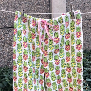 Pineapple Pajama Pants - adult size medium