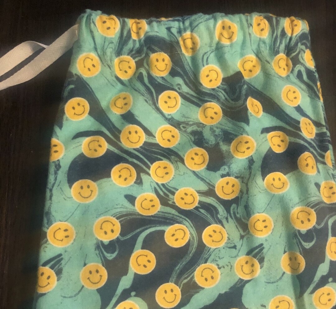 Smiley Face Pajama Pants Adult Size Small Etsy