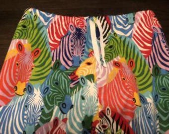 Rainbow Zebra Pajama Pants - Adult size large
