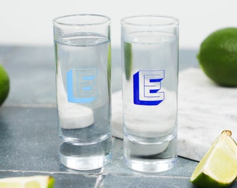 Personalised Colour Initial Shot Glass Set