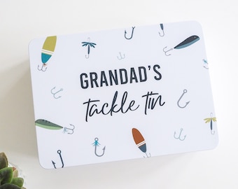 Personalised Tackle Fishing Tin | Unique Fathers' Day Gift | Metal Storage Tin For Dad, Grandad, Uncle | Fishing Gifts For Men