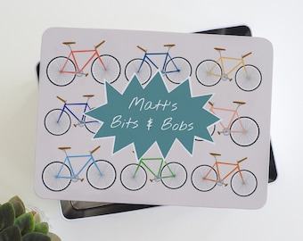 Personalised Bike Bits And Bobs Tin