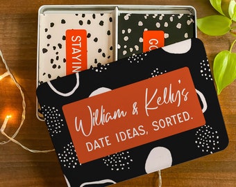 Personalised In and Out Date Night Cards Tin | Date Night Ideas | Couple Gift, Anniversary Gift Idea, Wedding Gift Idea