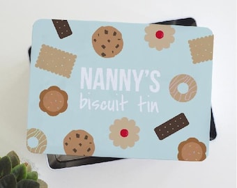 Personalised Biscuit Storage Tin | Nanny's Biscuit Tin | Metal Storage Tin | Baking Gifts